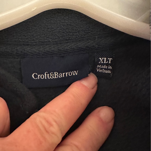 Croft and Barrow Navy Fleece pull over Jacket Size XLT - Picture 5 of 5